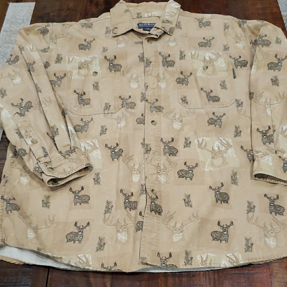 Woolrich Retro Long Sleeve Button Down Grandpacore Shirt Hunting Maximalism